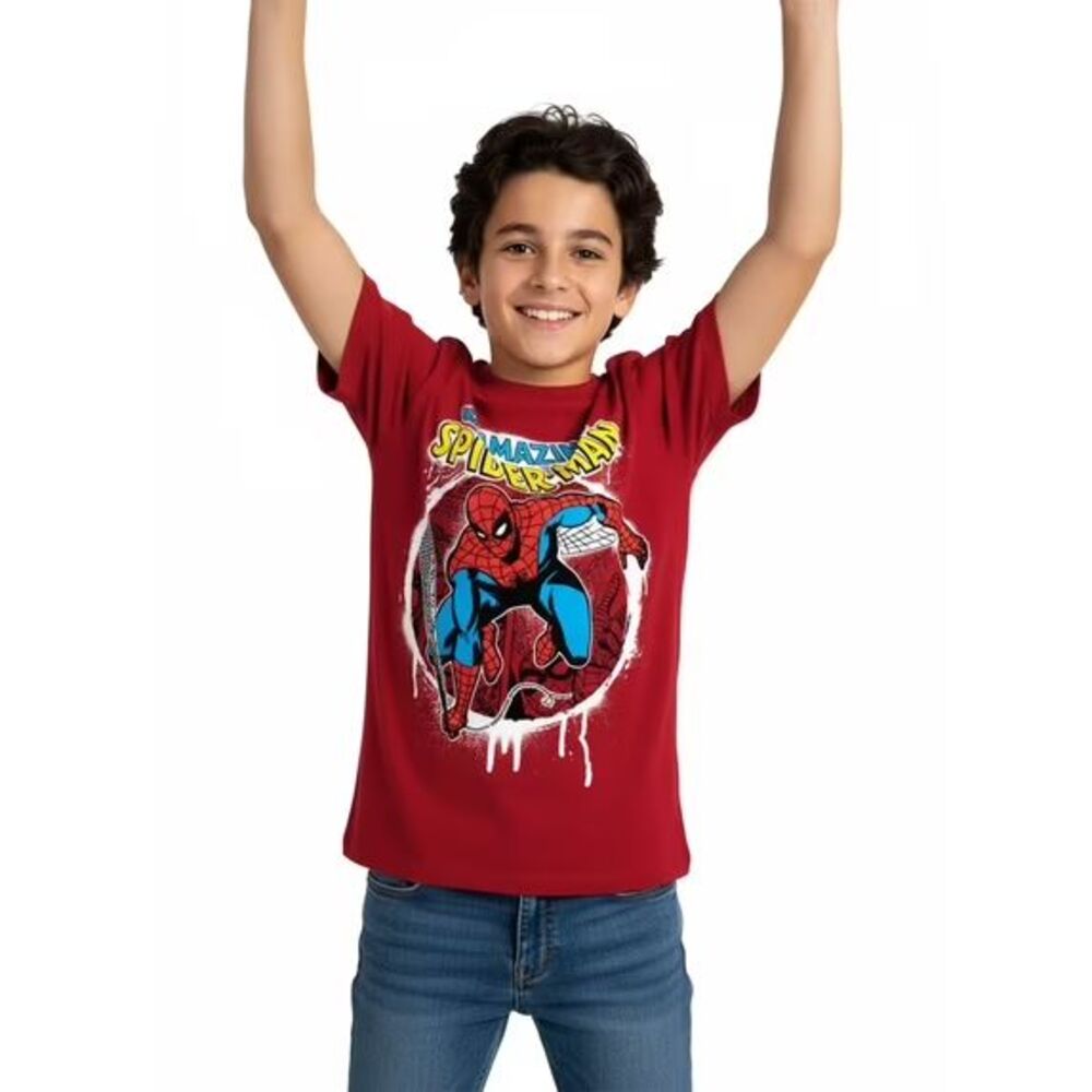Marvel Amazing Spider-Man City Slinger-1 Kids T-Shirt Red M (8) NWT